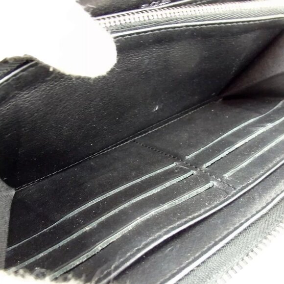 837160AM (G2) Jimmy Choo Wallet Long Studded Zip Around Black Leather - Picture 9 of 13